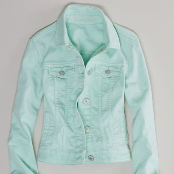 American Eagle Outfitters Jackets & Blazers - American Eagle Mint Denim Jacket